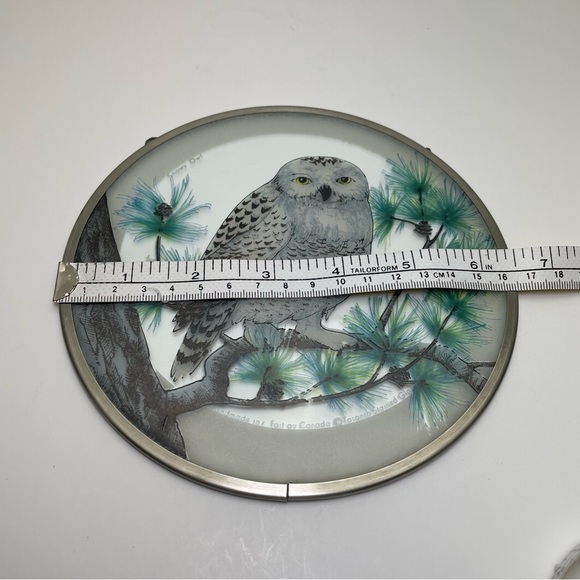 Snowy Winter Owl Pine Branch Sun Catcher - Picture 13 of 13